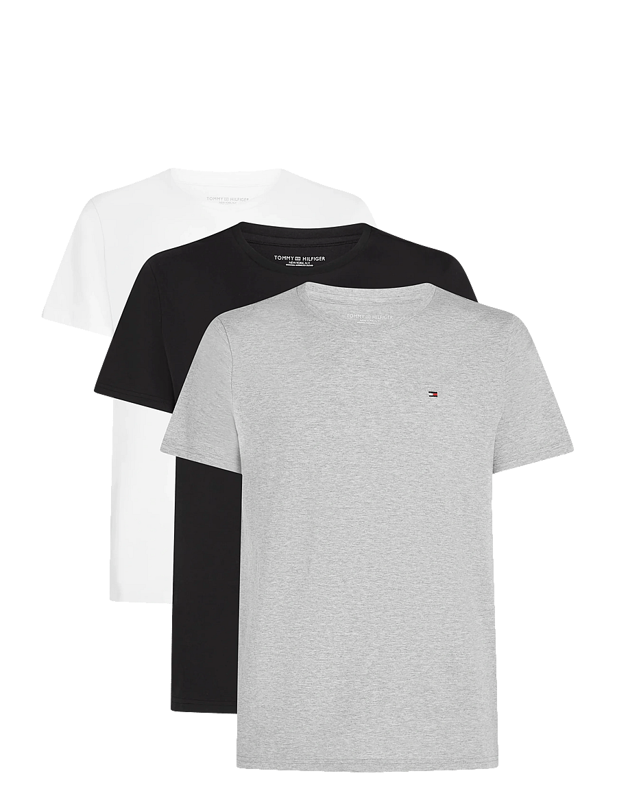 Tommy Hilfiger - 3P SS TEE - multipack t-shirts - grey heather black white - 1