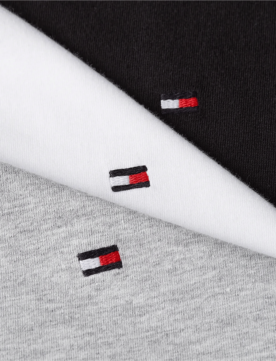 Tommy Hilfiger - 3P SS TEE - multipack t-shirts - grey heather black white - 4