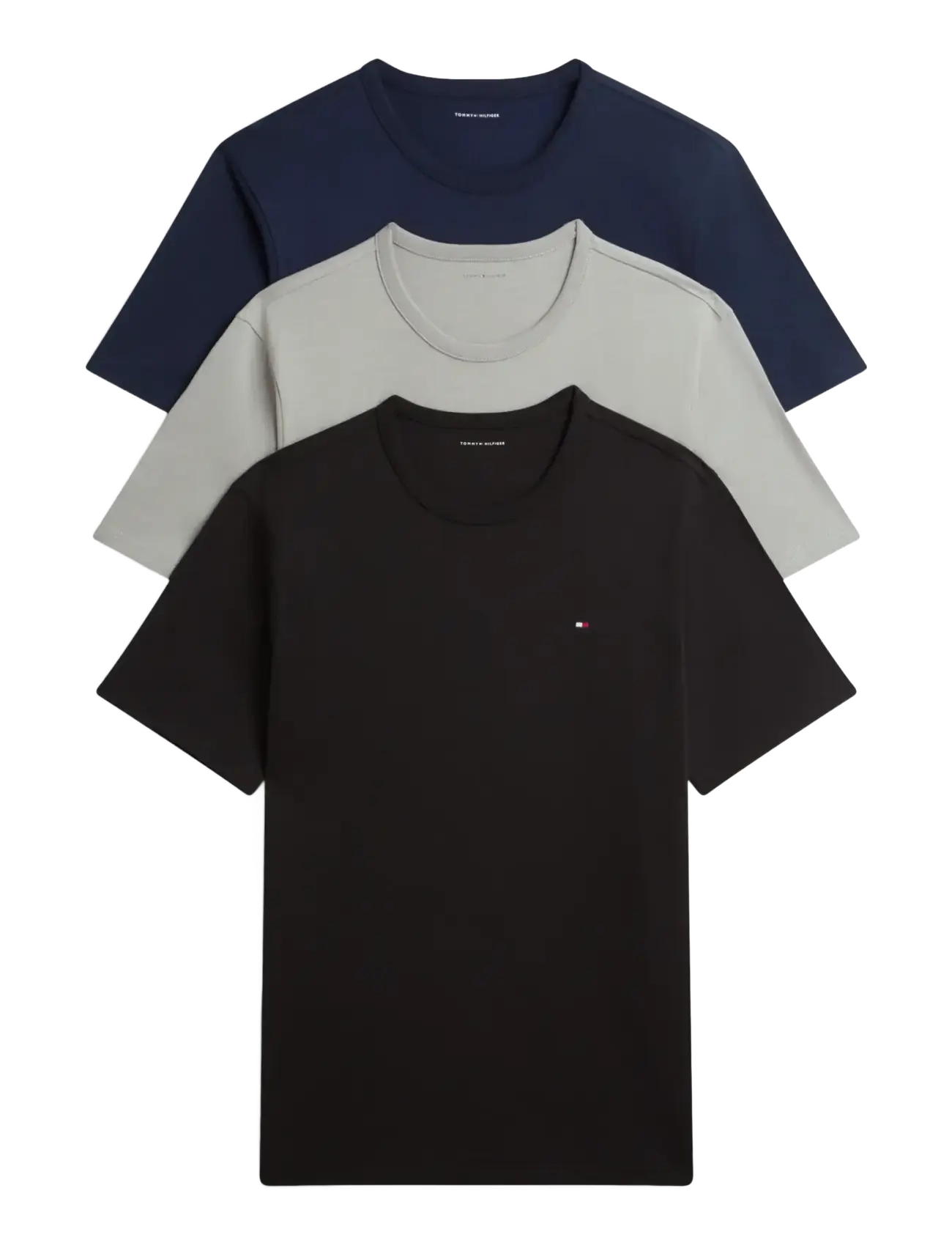 Tommy Hilfiger 3P SS TEE - Pyjamasöverdelar - CARBON NAVY BLACK ANTIQUE SILVER / black