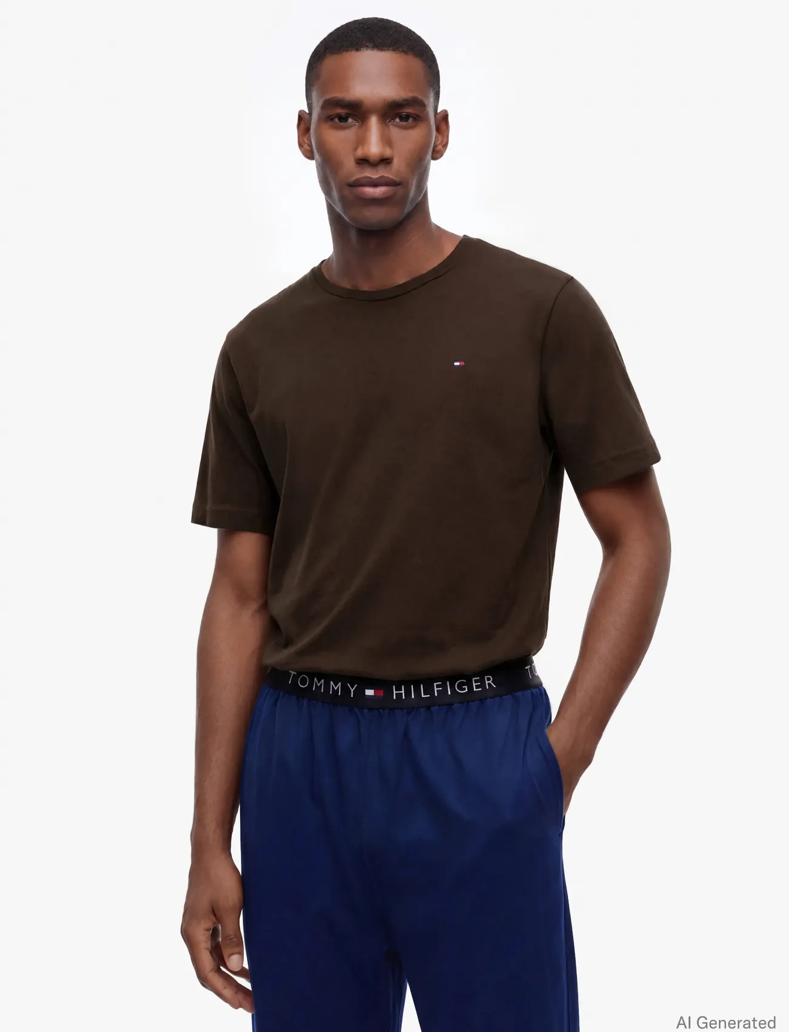 Tommy Hilfiger - 3P SS TEE - pyjama tops - utility olive dark coffee dessert - 0