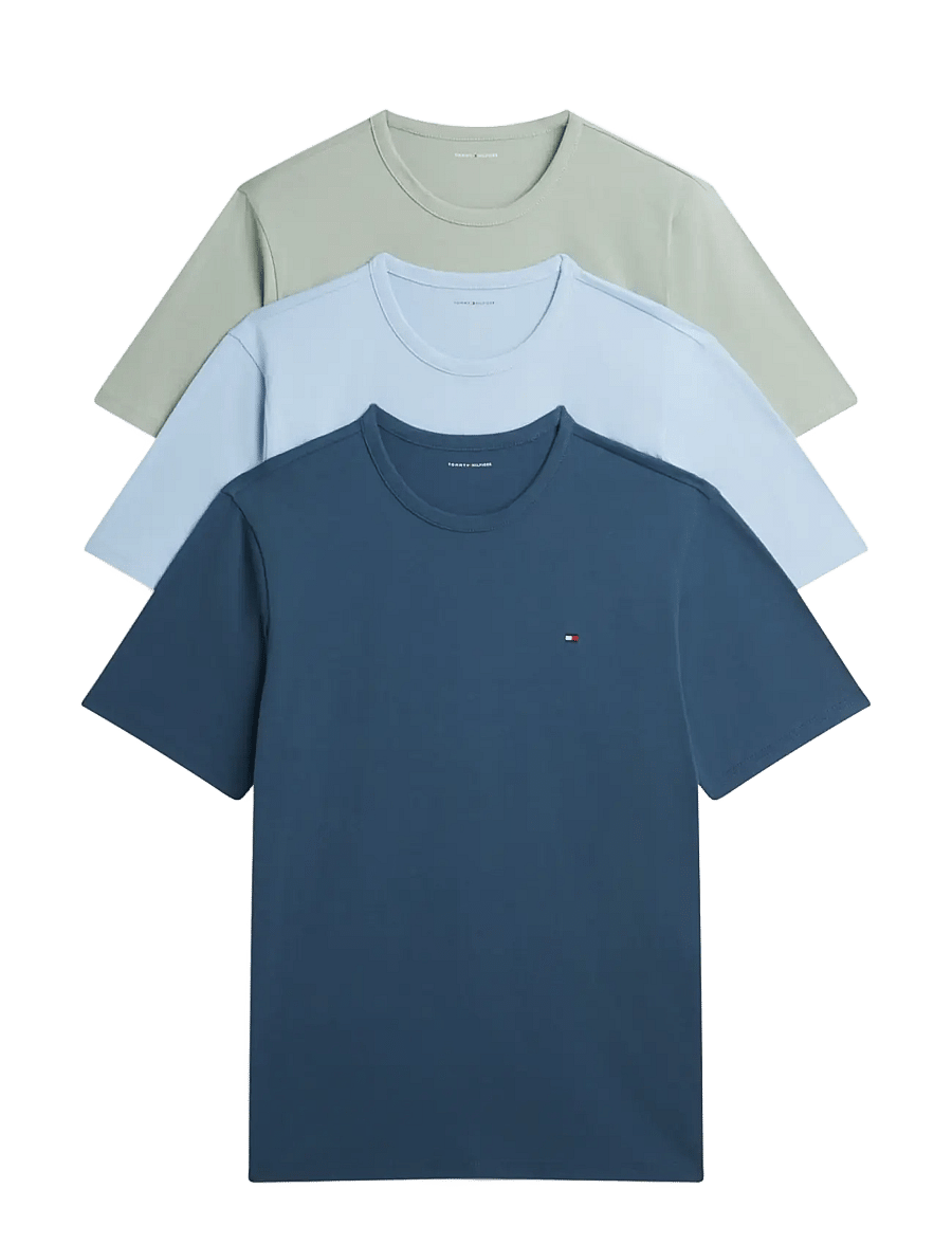 Tommy Hilfiger - 3P SS TEE - multipack t-shirts - aegean sea minty grey chamb blue - 0