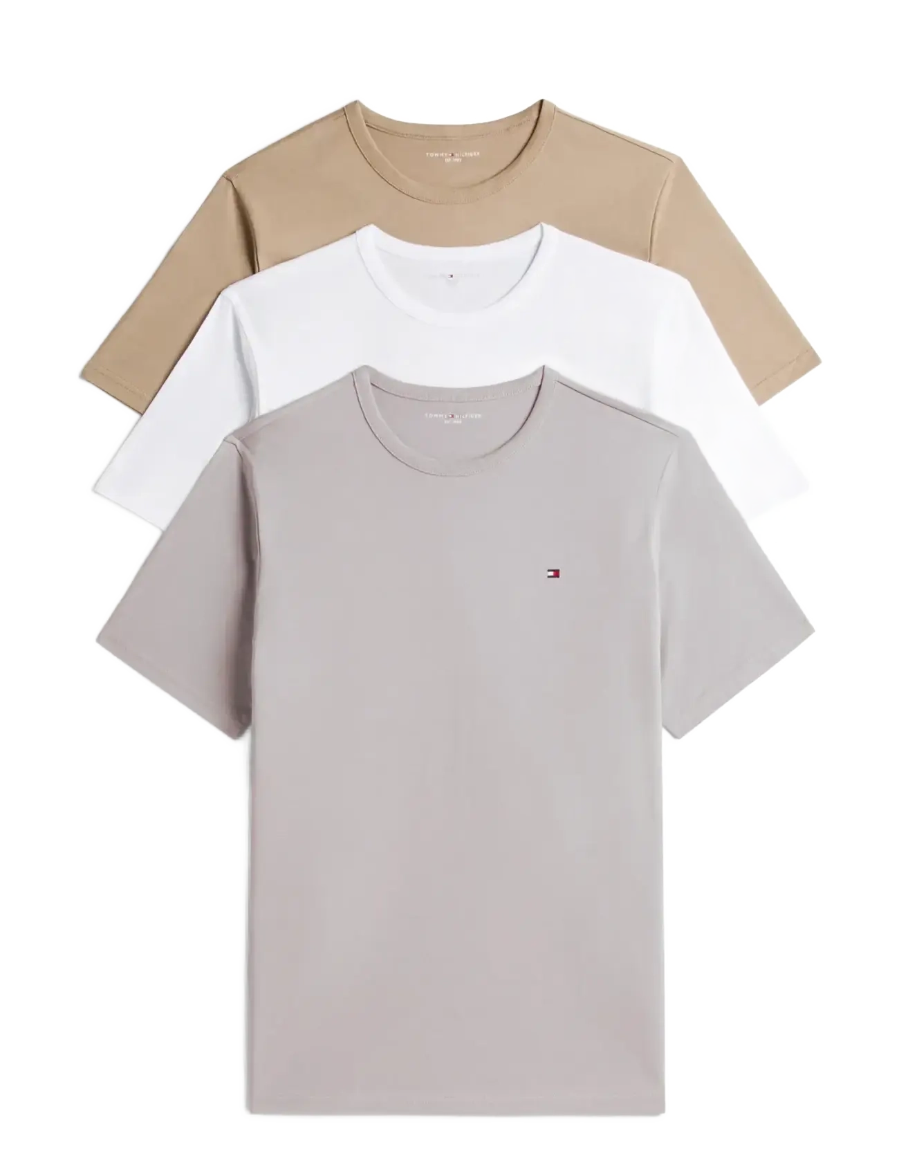 Tommy Hilfiger 3P SS TEE - T-shirts - ANTQ SLVR COST TAUP WHT / white