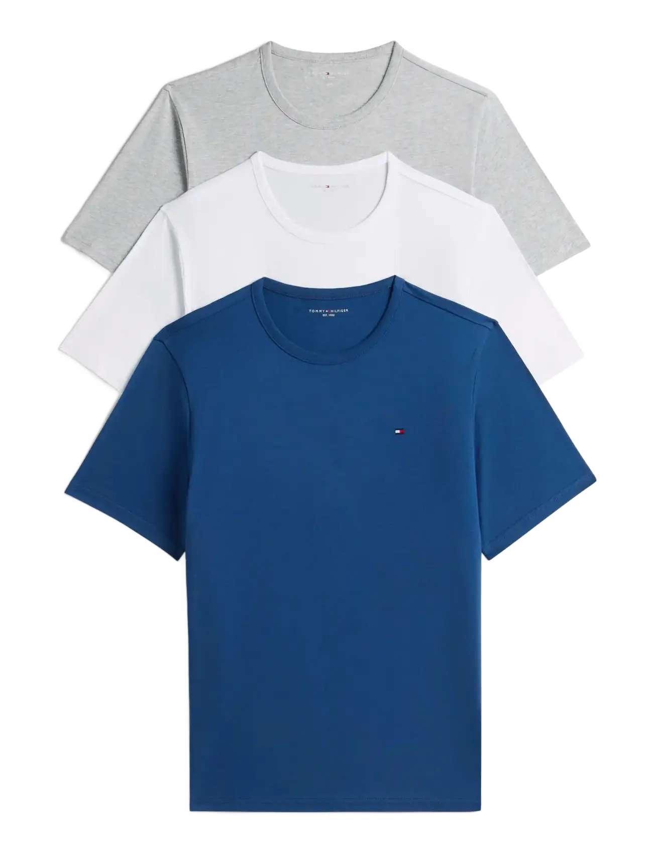 Tommy Hilfiger 3P SS TEE - Pyjama tops - BLU JN LGHT GRY HTH WHITE / multi