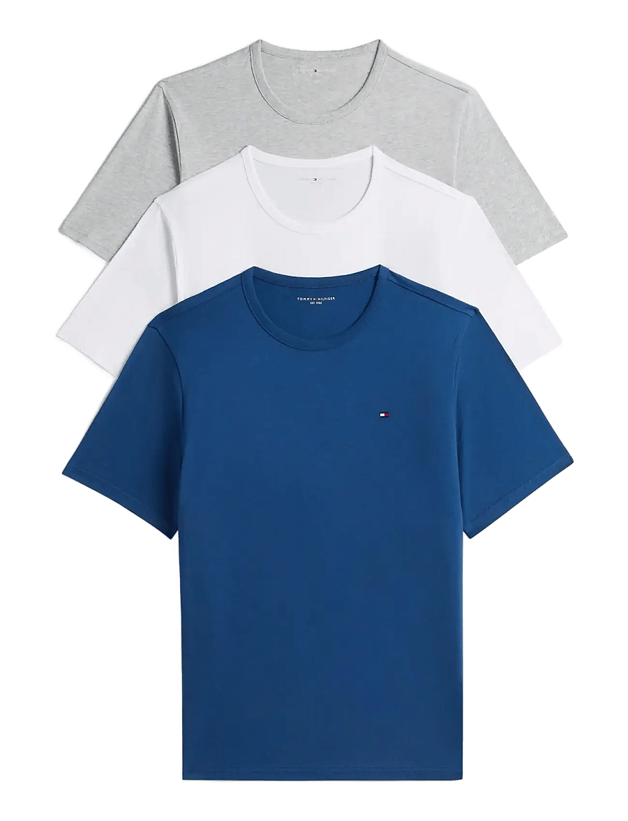 Tommy Hilfiger - 3P SS TEE - t-särkide multipakk - blu jn lght gry hth white - 1