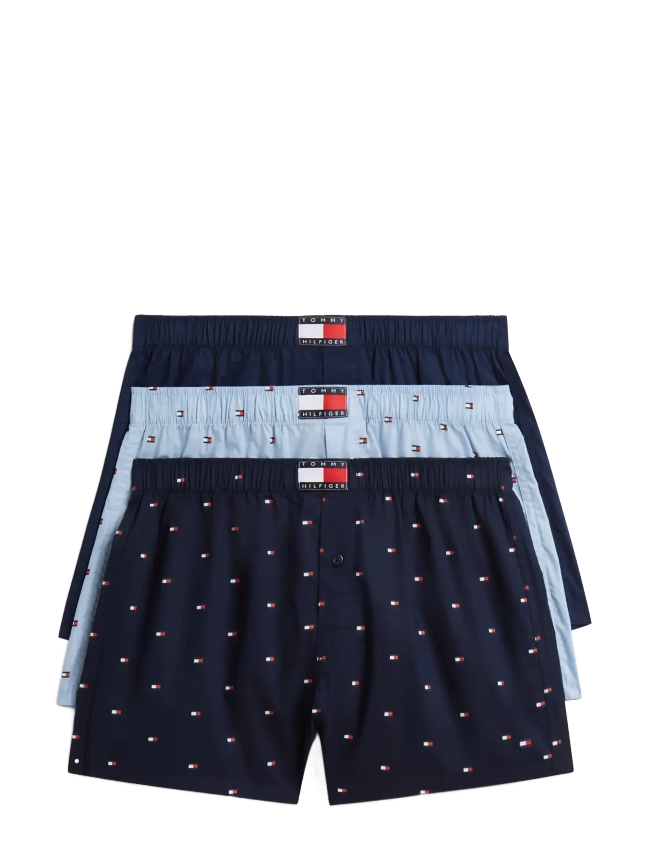 Tommy Hilfiger 3P WOVEN BOXER PRINT - Boxershorts - CHAMBRAY FLAG CARB NAVY C NAVY FLAG / navy