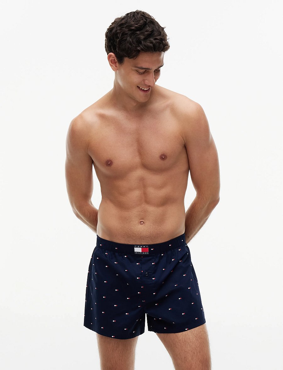 Tommy Hilfiger - 3P WOVEN BOXER PRINT - multipakk aluspüksid - chambray flag carb navy c navy flag - 0