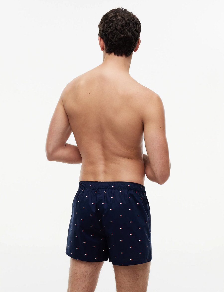Tommy Hilfiger - 3P WOVEN BOXER PRINT - multipakk aluspüksid - chambray flag carb navy c navy flag - 4