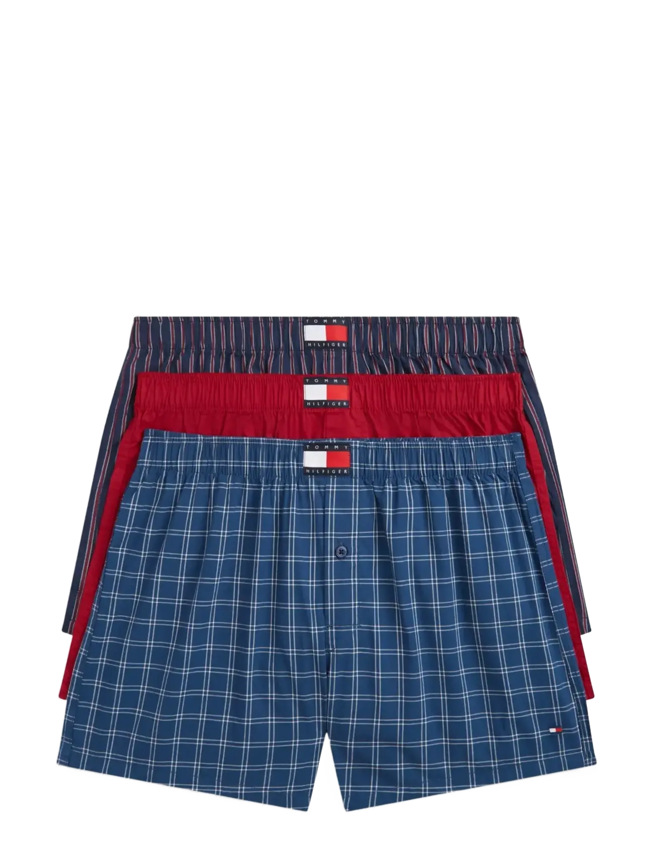 TOMMY HILFIGER 3P Woven Boxer Print Patterned - S - Herren