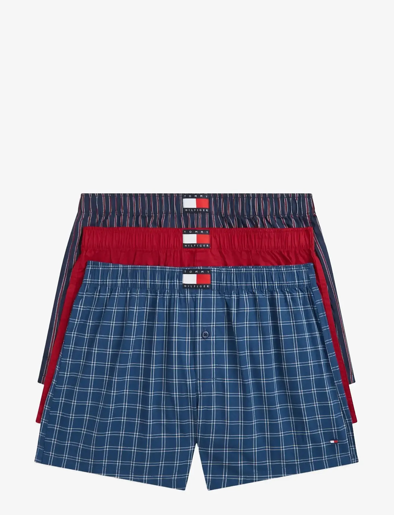 Tommy Hilfiger - 3P WOVEN BOXER PRINT - wnd pn chk ras juc rwb stpe - 1