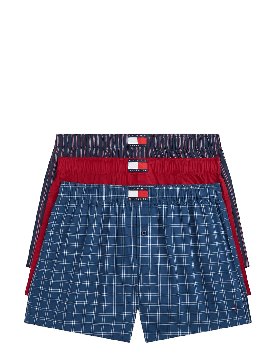 Tommy Hilfiger - 3P WOVEN BOXER PRINT - multipakk aluspüksid - wnd pn chk ras juc rwb stpe - 1