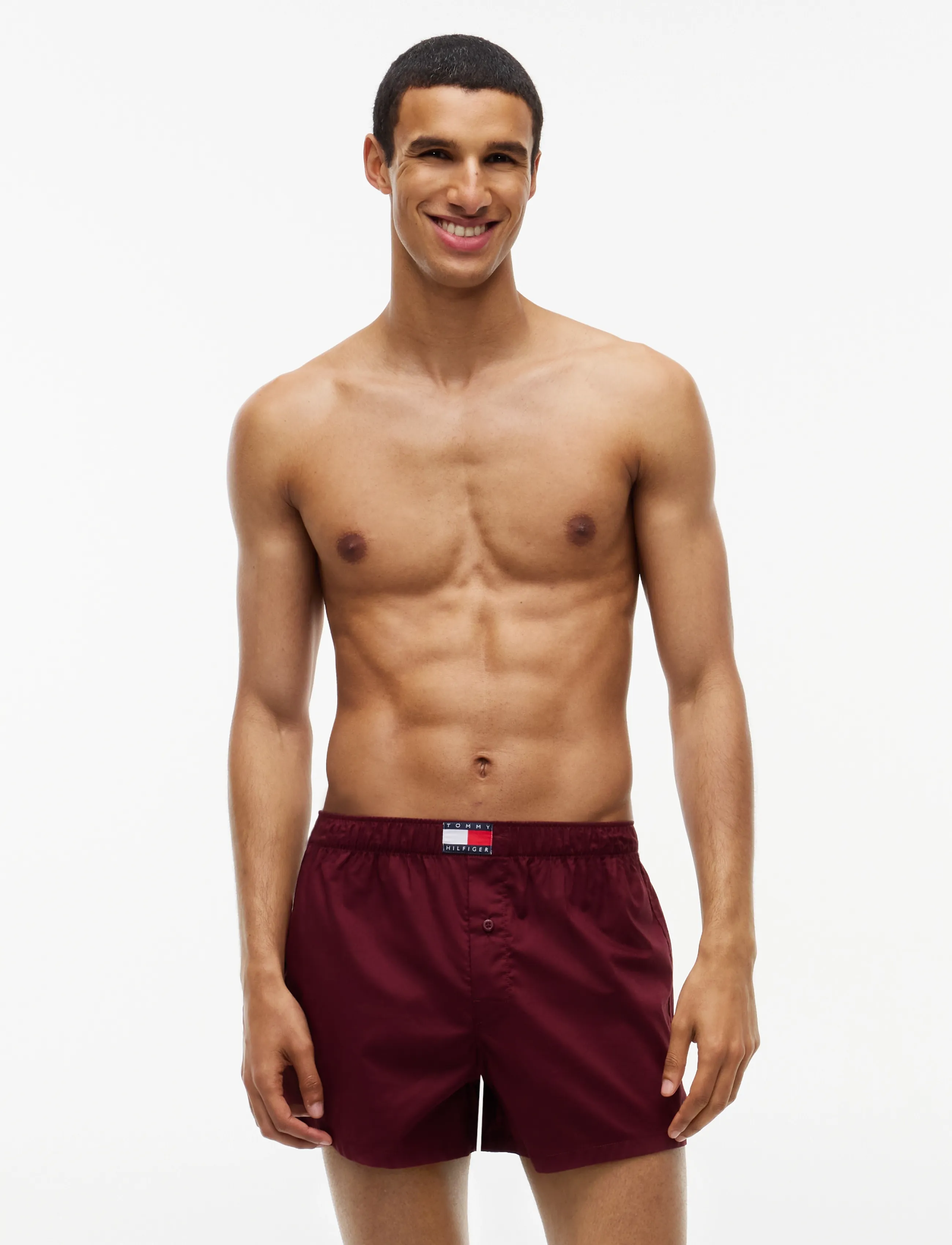 Tommy Hilfiger 3P WOVEN BOXER PRINT - Bokserid - BURG OPU BLUE ORA STRP ROUGE ITHACA / burgundy
