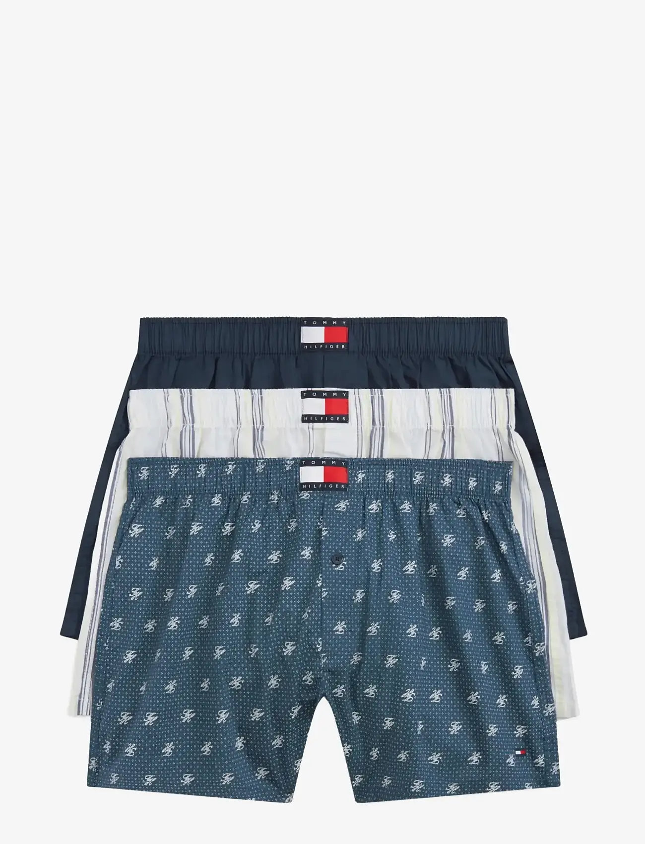 Tommy Hilfiger - 3P WOVEN BOXER PRINT - alushousut monipakkauksessa - kp bl str ptch blu th scpt geo - 1
