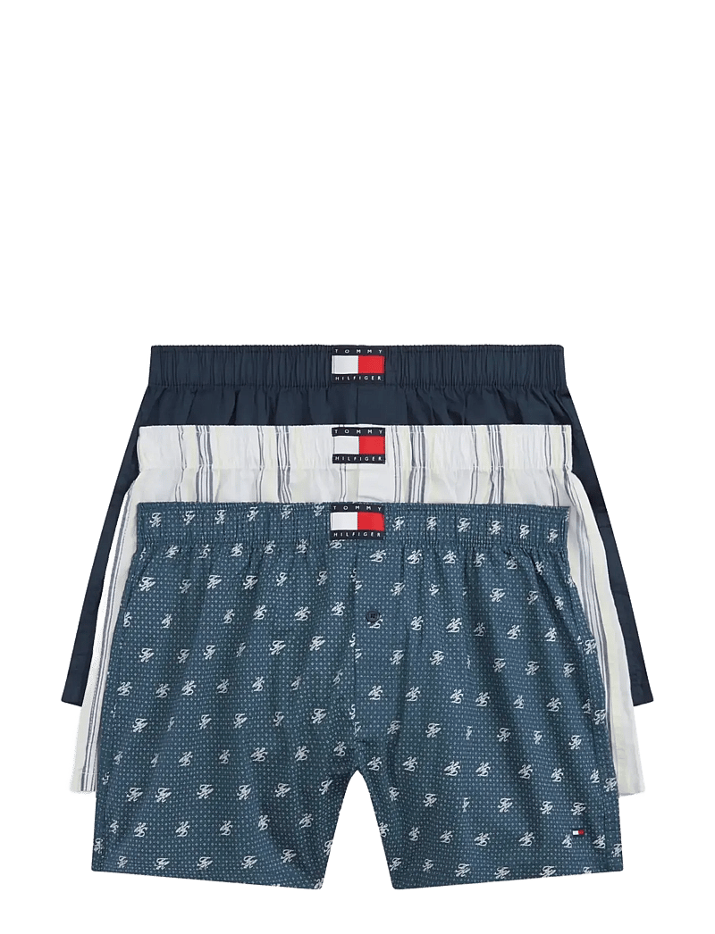 Tommy Hilfiger - 3P WOVEN BOXER PRINT - alushousut monipakkauksessa - kp bl str ptch blu th scpt geo - 1