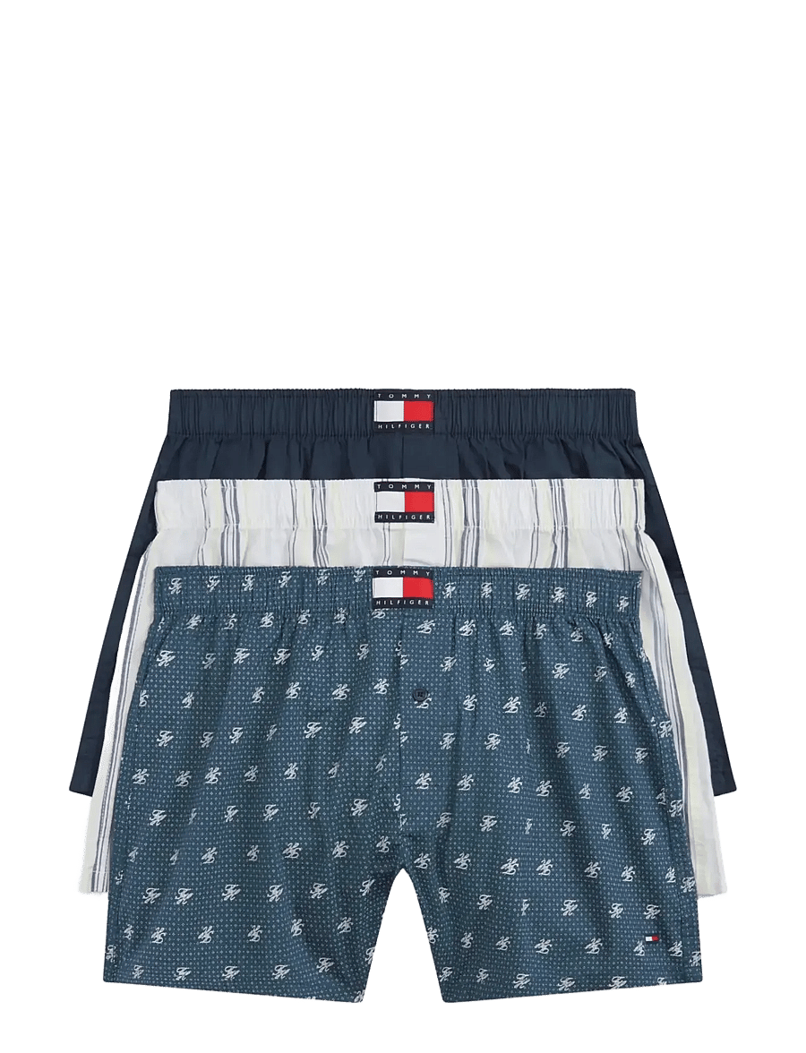 Tommy Hilfiger - 3P WOVEN BOXER PRINT - multipack kalsonger - kp bl str ptch blu th scpt geo - 1