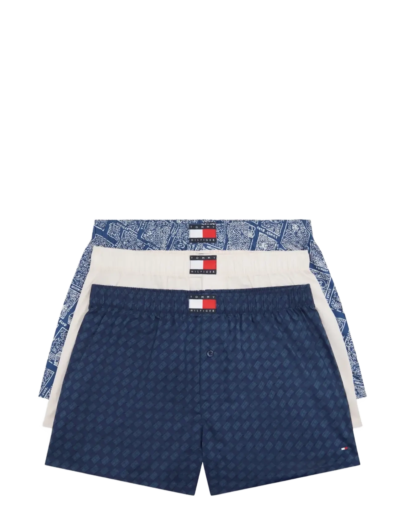 Tommy Hilfiger 3P WOVEN BOXER PRINT - Garie bokseršorti - BRK FLG PLE PNK LA CONVS / navy