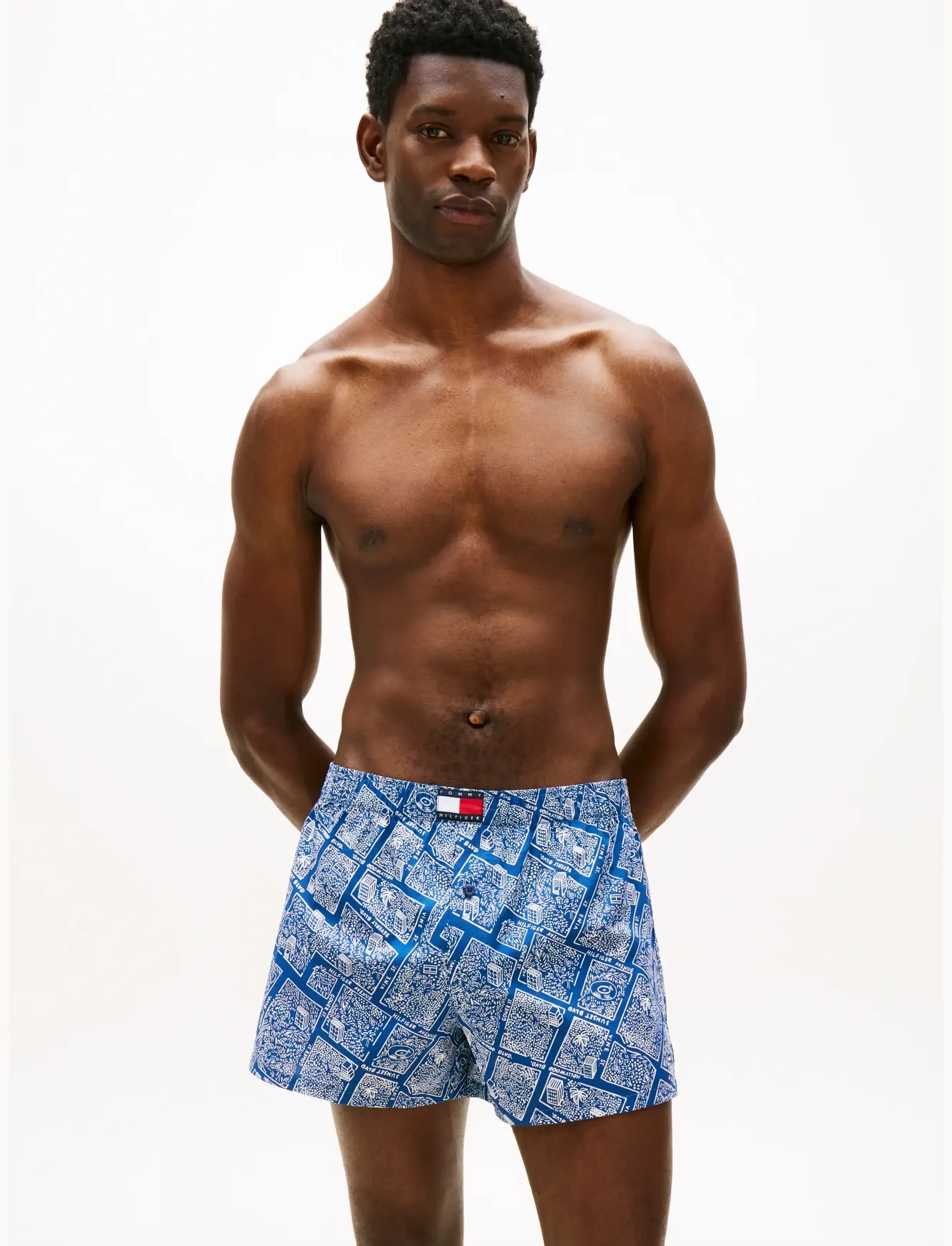 Tommy Hilfiger 3P WOVEN BOXER PRINT - Multipack kalsonger - BRK FLG PLE PNK LA CONVS / navy