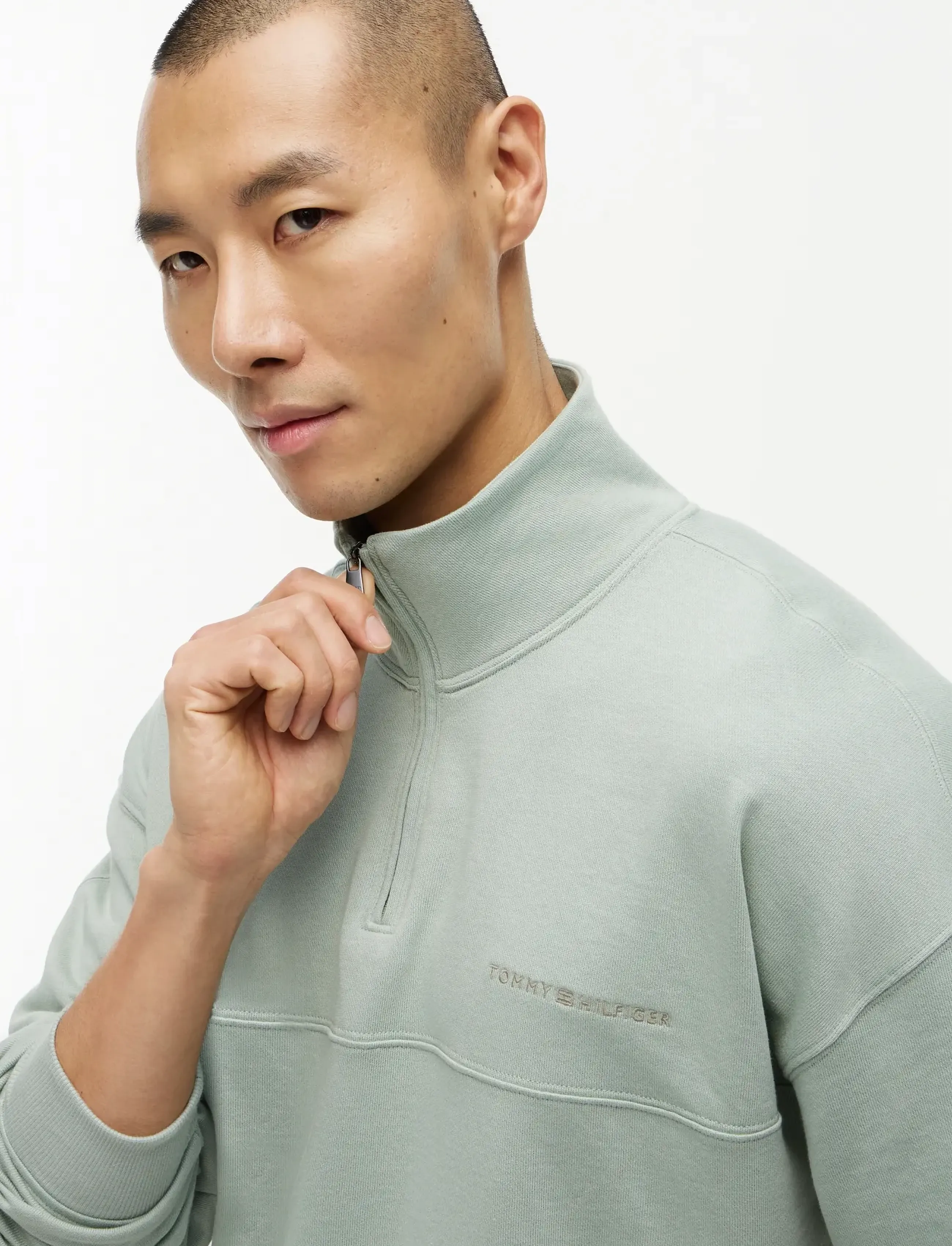 Tommy Hilfiger - HALF ZIP - sweatshirts - minty grey - 3