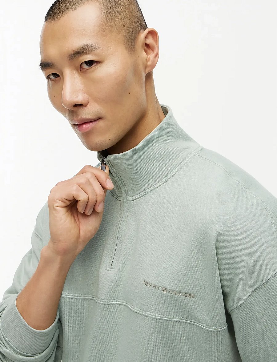 Tommy Hilfiger - HALF ZIP - truien - minty grey - 3