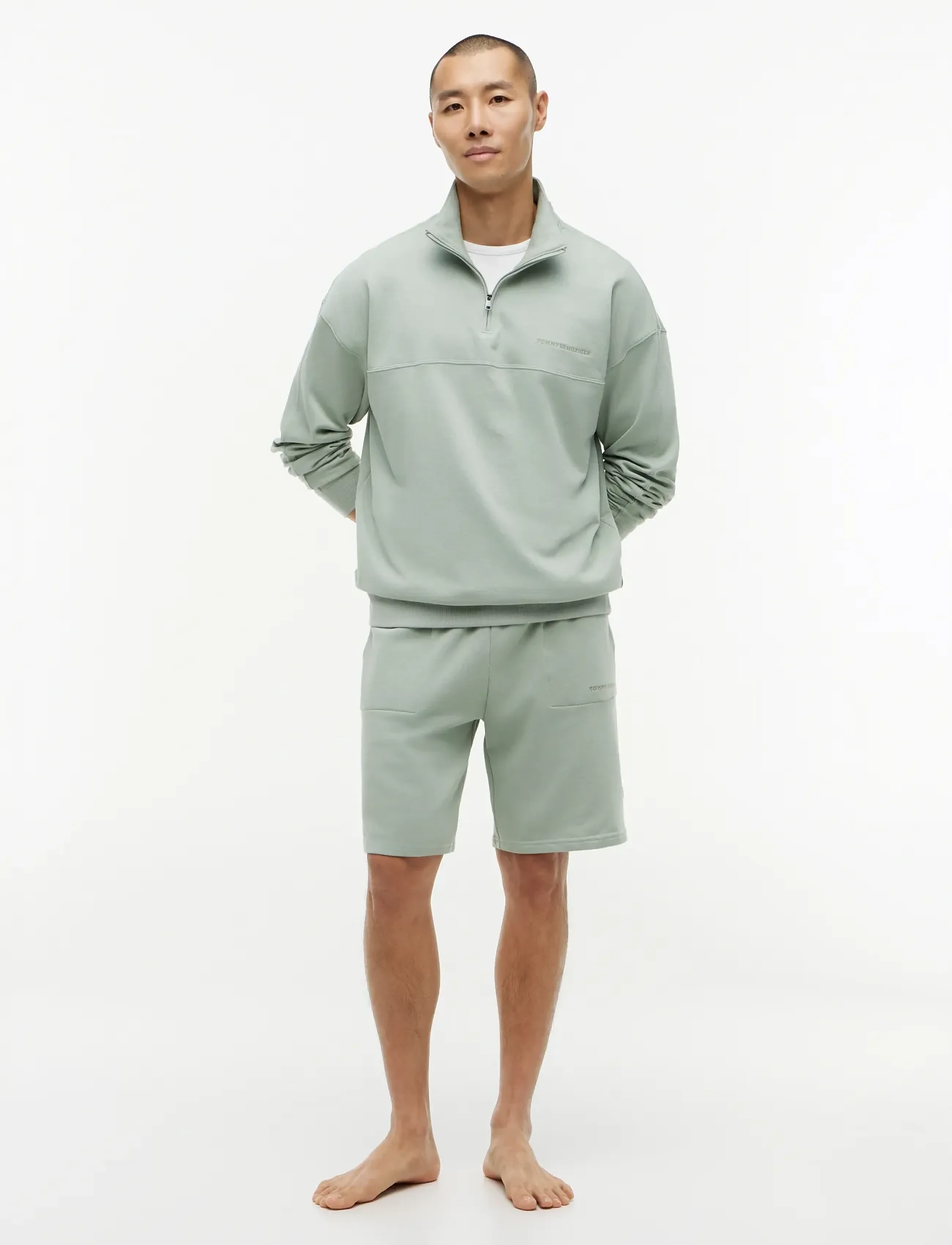 Tommy Hilfiger - HALF ZIP - sweatshirts - minty grey - 4