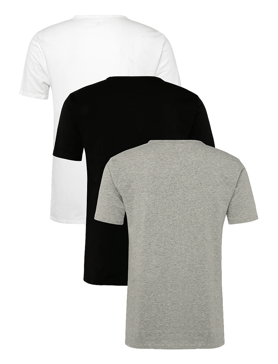 Tommy Hilfiger - STRETCH VN TEE SS 3PACK - pyjama tops - black white grey heather - 1