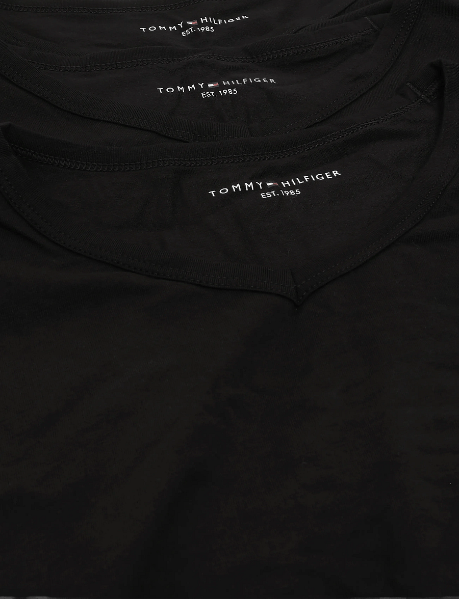 Tommy Hilfiger - STRETCH VN TEE SS 3PACK - pyjamasöverdelar - black black black - 2