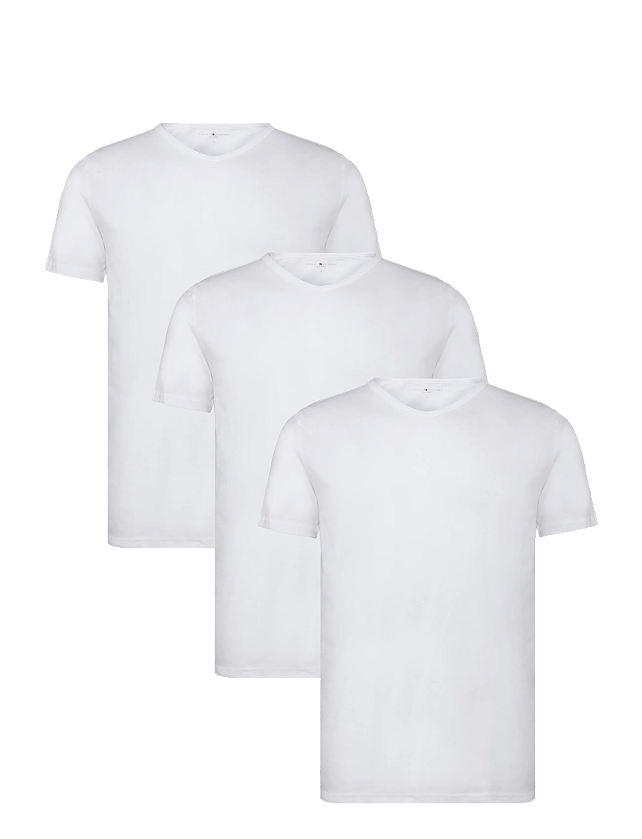 Tommy Hilfiger - STRETCH VN TEE SS 3PACK - pidžaamasärgid - white white white - 0