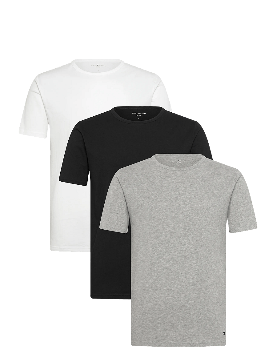 Tommy Hilfiger - STRETCH CN TEE SS 3PACK - multipack t-skjorter - black white grey heather - 0