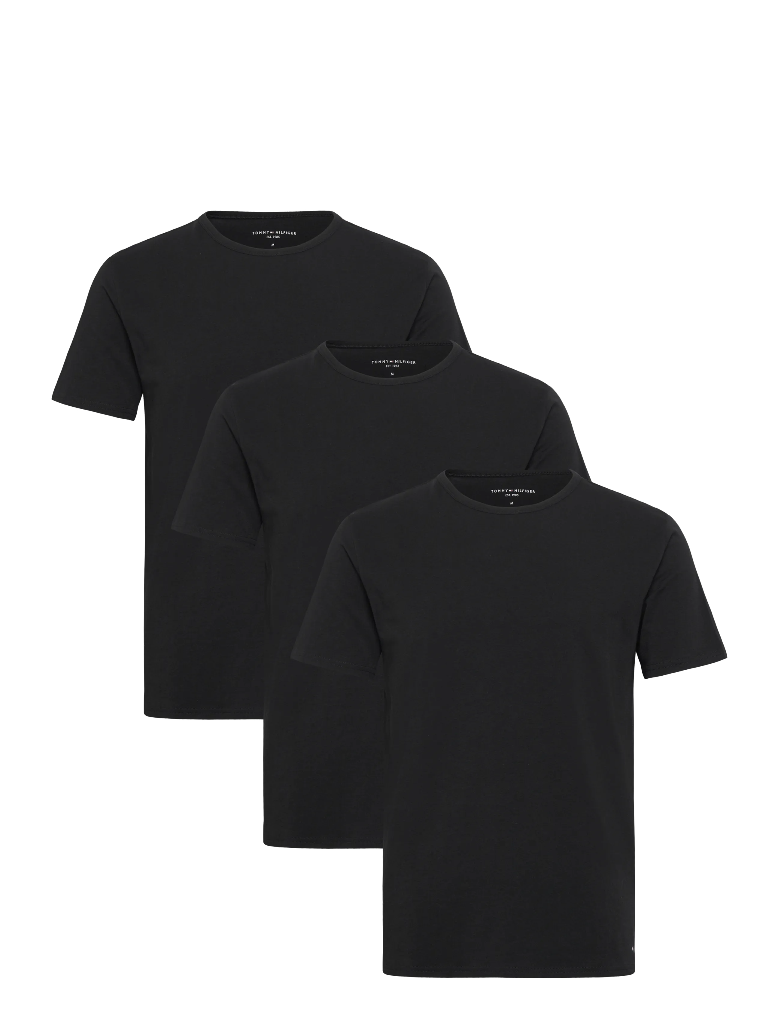 Tommy Hilfiger STRETCH CN TEE SS 3PACK - Multipack T-shirts - BLACK BLACK BLACK / black