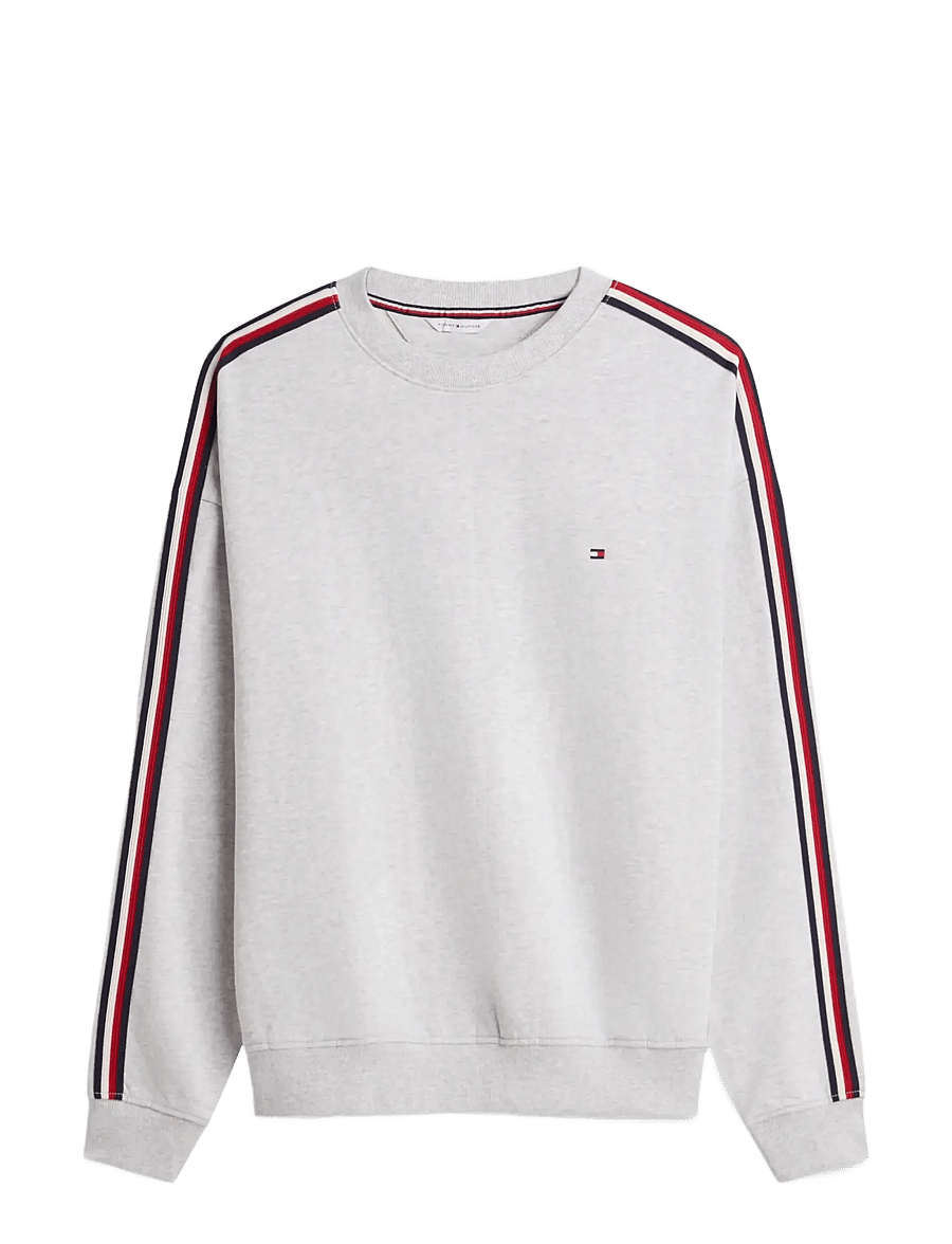 Tommy Hilfiger - Lounge Global Stripe Track Top - sweatshirts - ice grey heather - 1