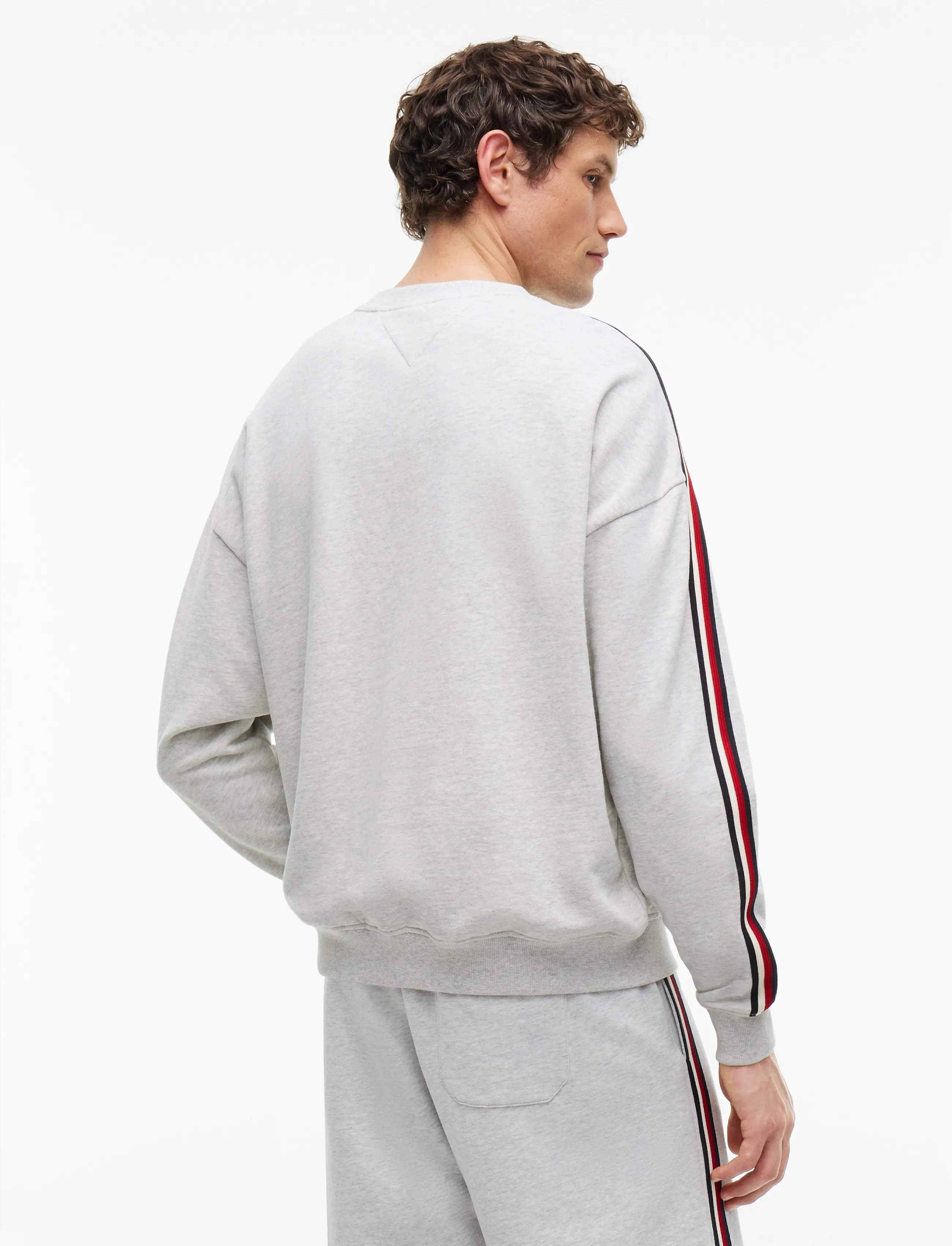 Tommy Hilfiger - Lounge Global Stripe Track Top - sweatshirts - ice grey heather - 2