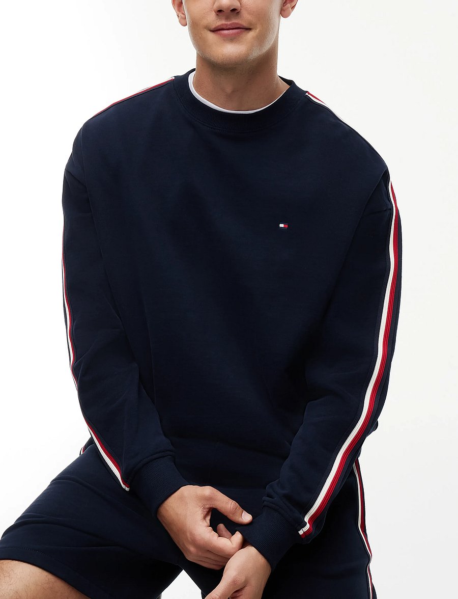 Tommy Hilfiger - Lounge Global Stripe Track Top - sweatshirts - navy blue - 3