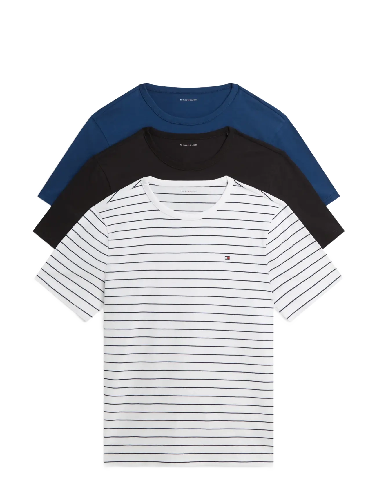 Tommy Hilfiger 3P SS TEE YARN DYE STRIPE - Tommy Hilfiger - CLASSIC STRIPE WT BLUE JEAN BLACK / white