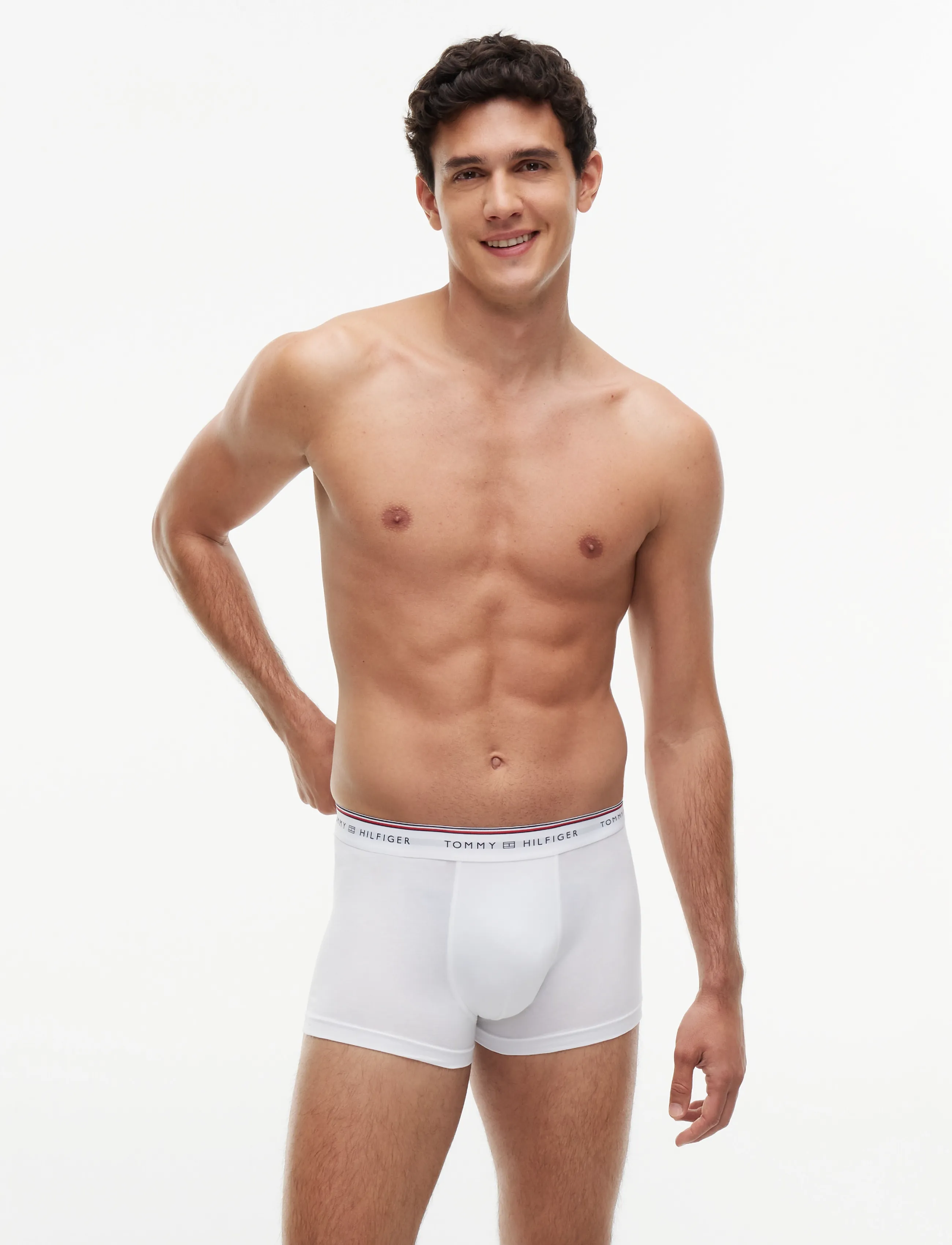 Tommy Hilfiger 3P TRUNK - Tommy Hilfiger - WHITE LIGHT GREY HEATHER BLACK / white