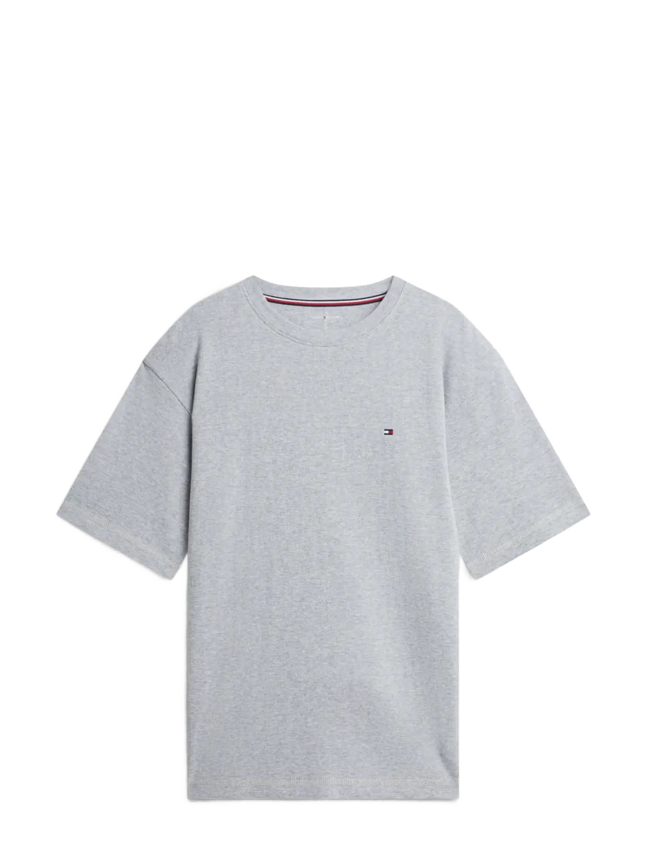 Tommy Hilfiger - WAFFLE SS TEE - kortærmede t-shirts - light grey heather - 1