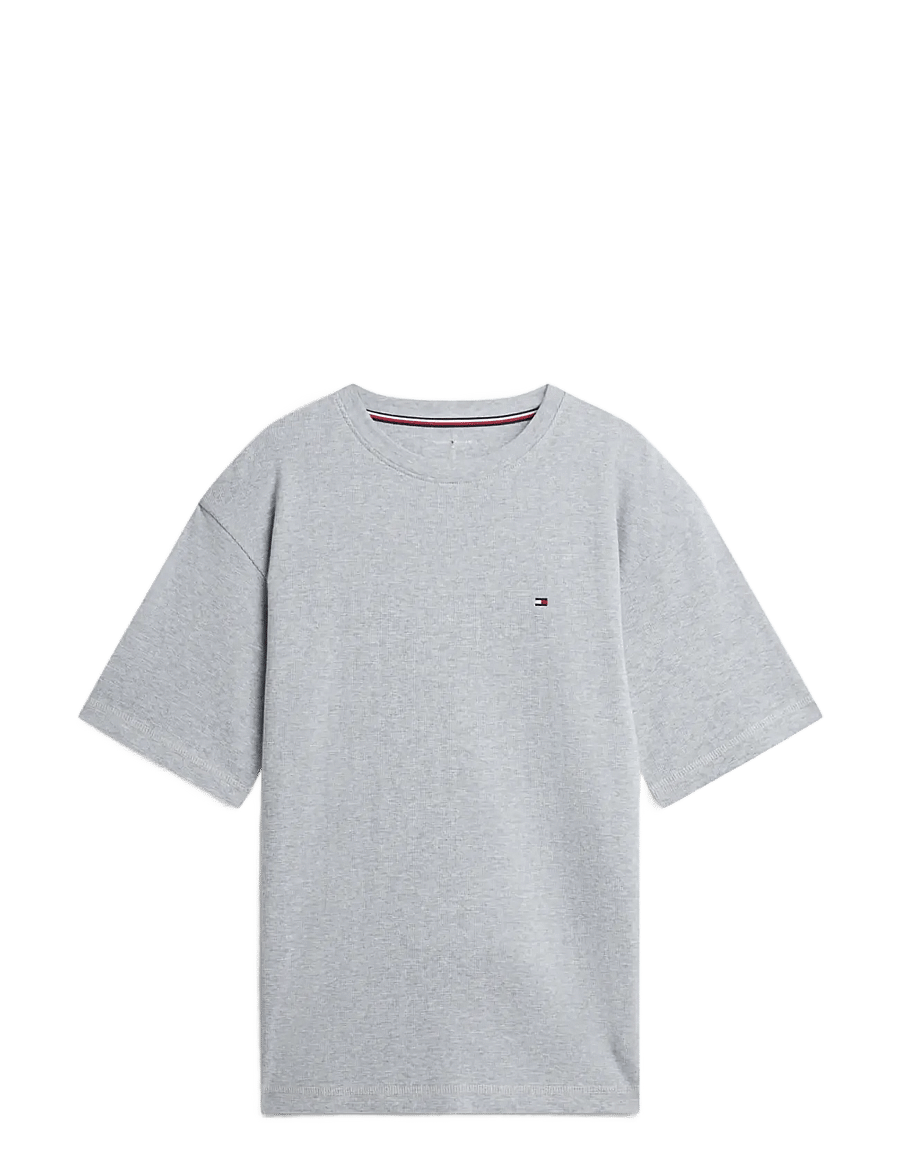 Tommy Hilfiger - WAFFLE SS TEE - kortærmede t-shirts - light grey heather - 1