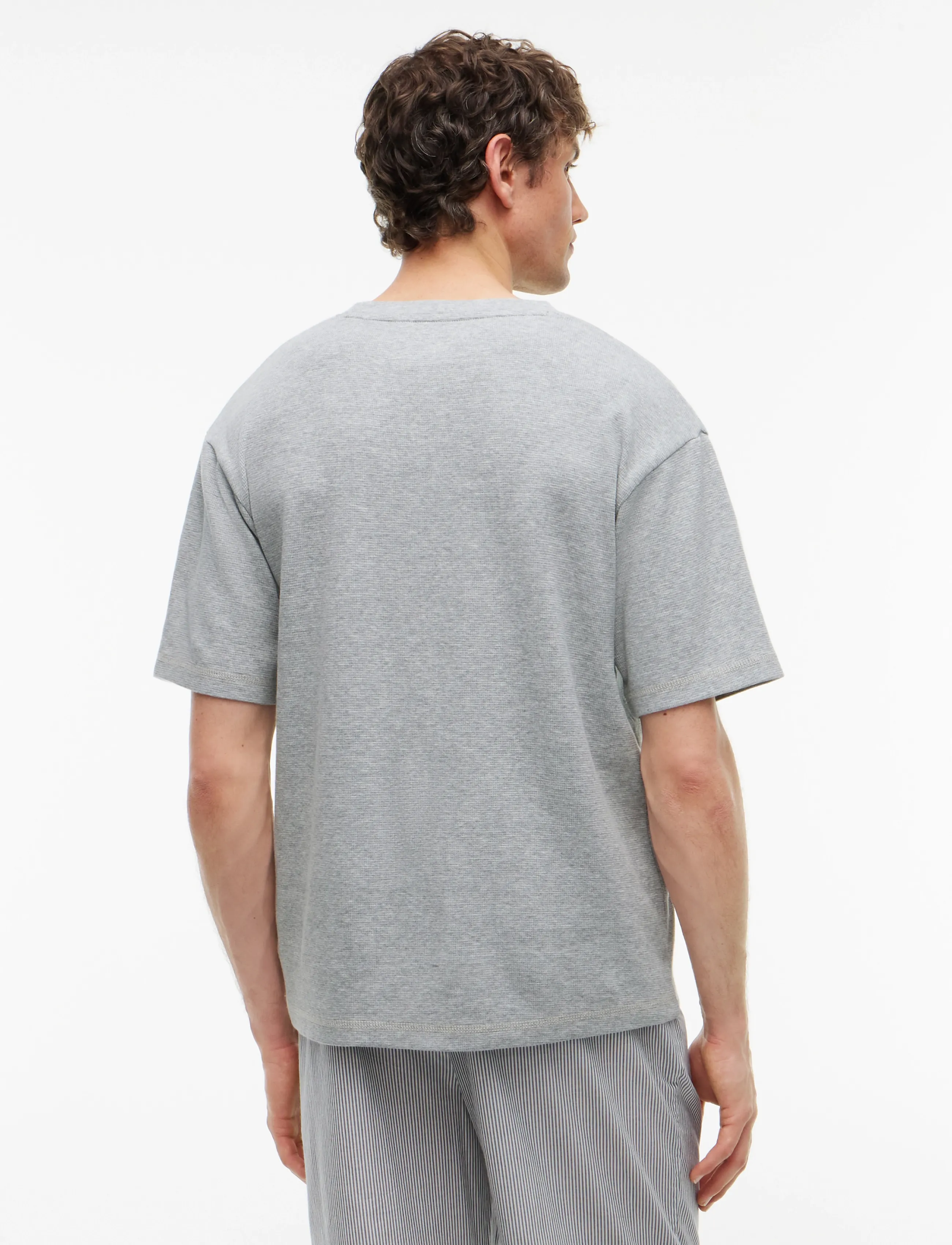 Tommy Hilfiger - WAFFLE SS TEE - kortærmede t-shirts - light grey heather - 2