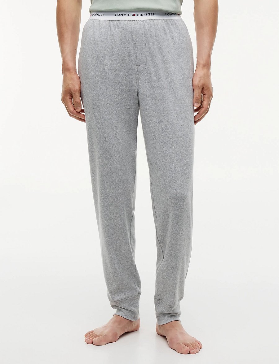 Tommy Hilfiger - JERSEY CUFFED PANT - pyjamahosen - light grey heather - 0