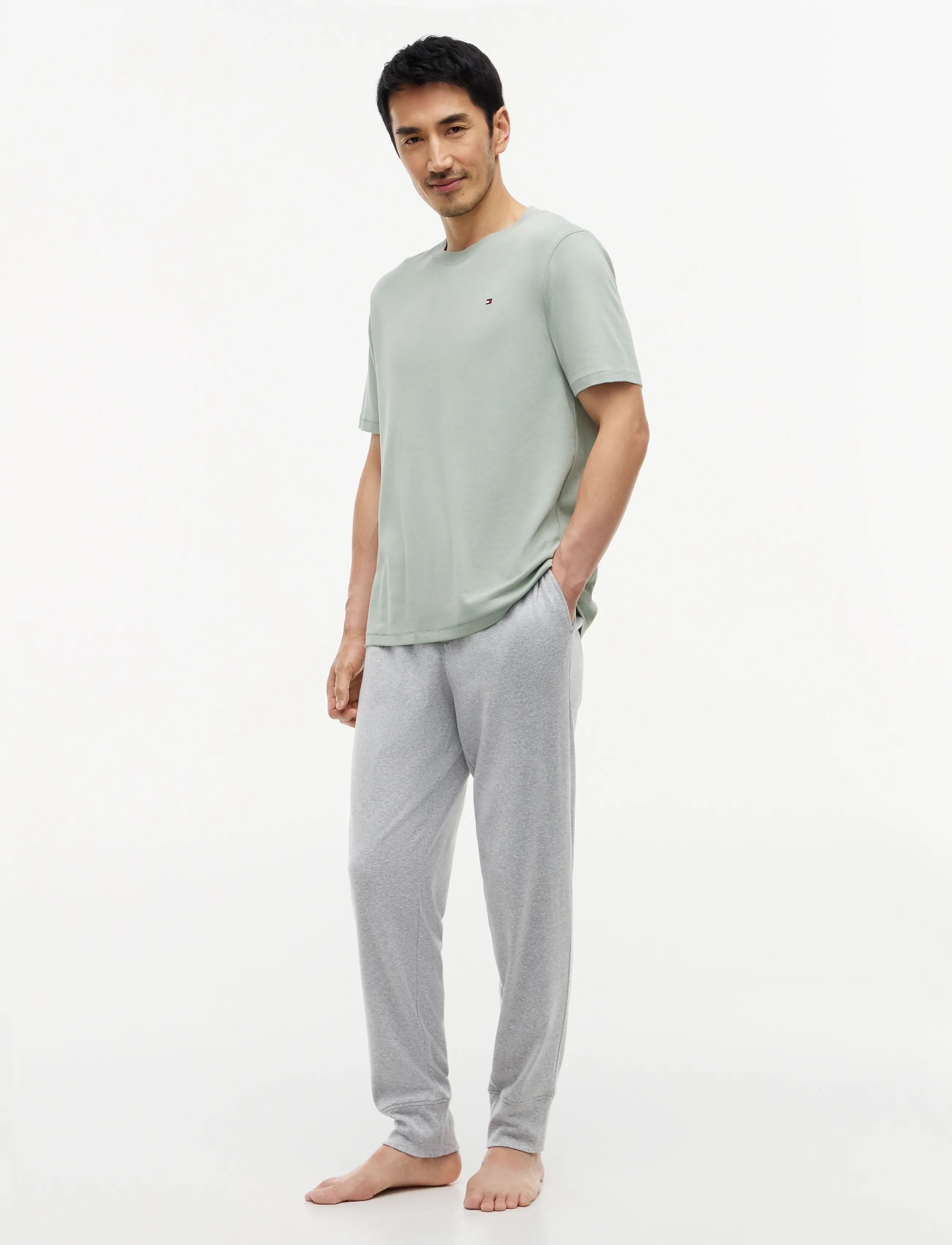 Tommy Hilfiger - JERSEY CUFFED PANT - pyjamahosen - light grey heather - 3