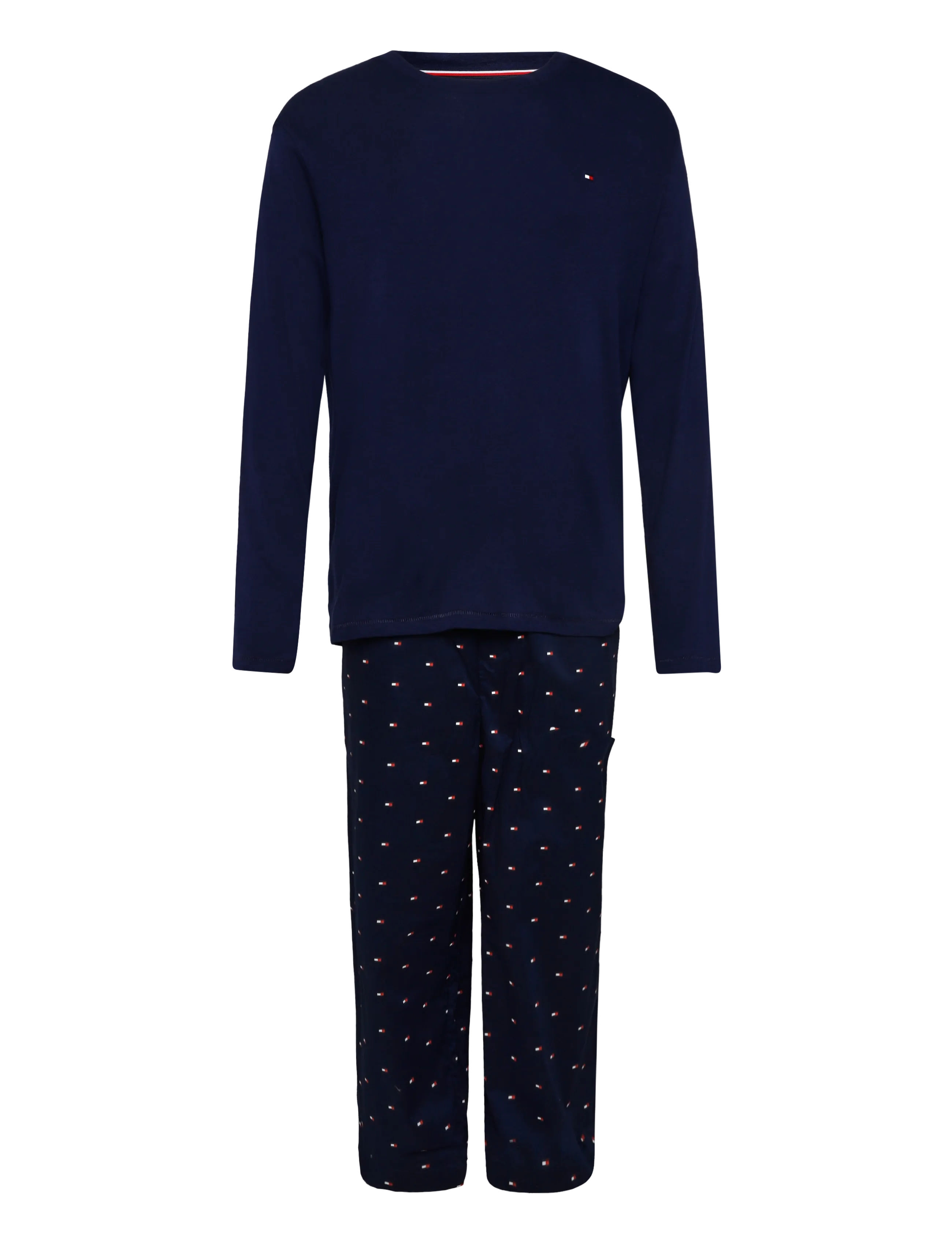Tommy Hilfiger LS WOVEN SET PRINT - Nattøj sæt - CARBON NAVY CARBON NAVY FLAG AOP / navy