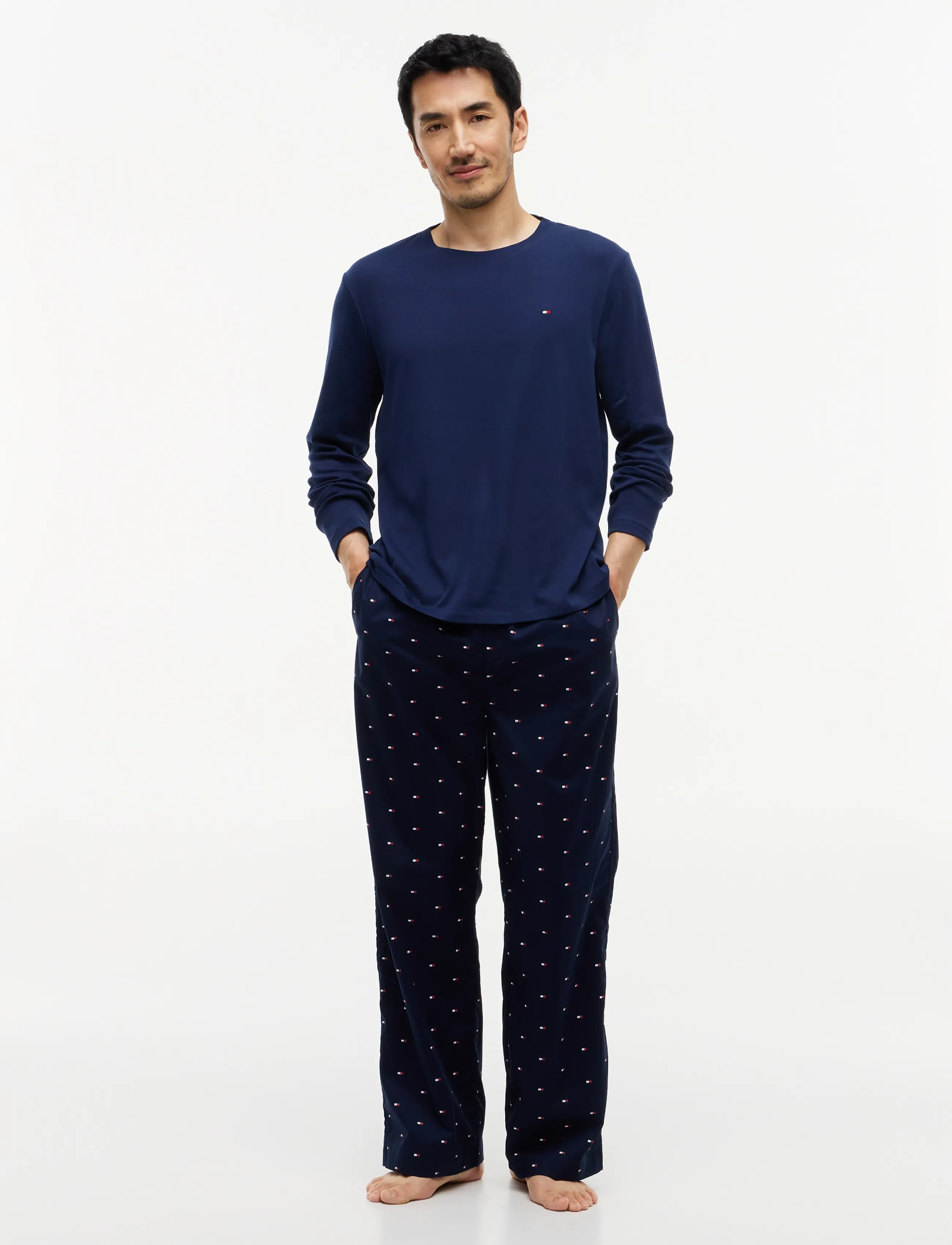 Tommy Hilfiger - LS WOVEN SET PRINT - nattøj sæt - carbon navy carbon navy flag aop - 5