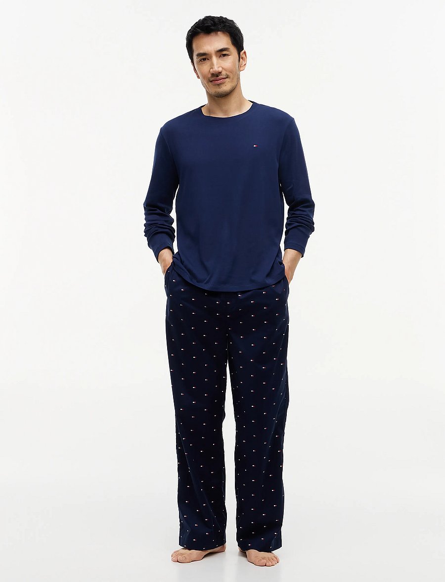 Tommy Hilfiger - LS WOVEN SET PRINT - nattøj sæt - carbon navy carbon navy flag aop - 5