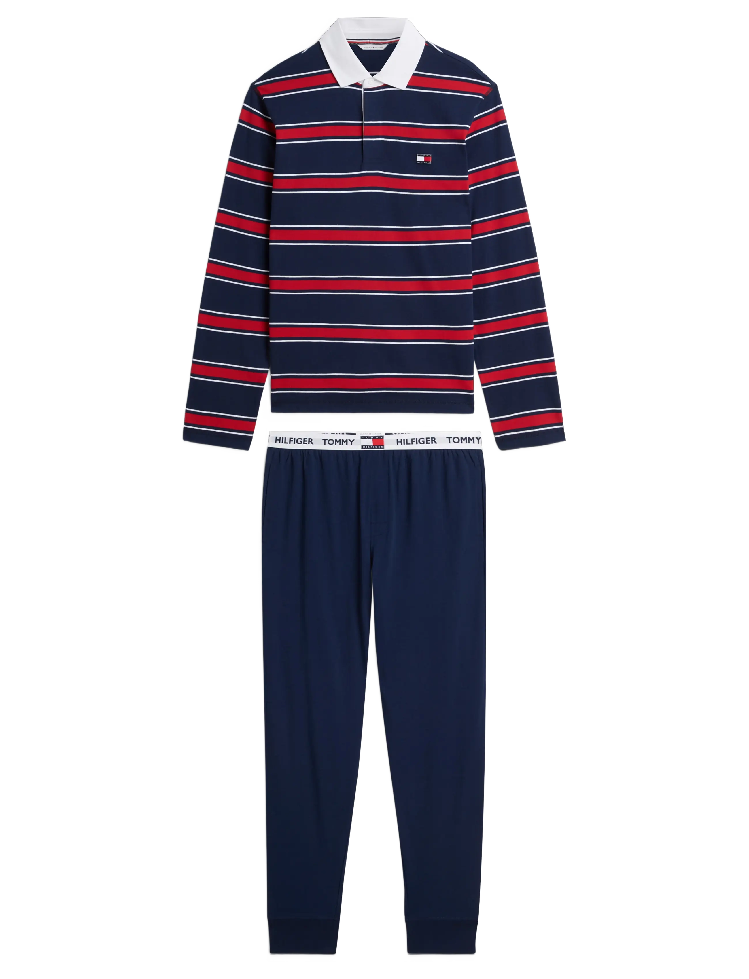 Tommy Hilfiger LS RUGBY PJ SET - Meestele - RWB YD STRIPE CARBON NAVY / navy