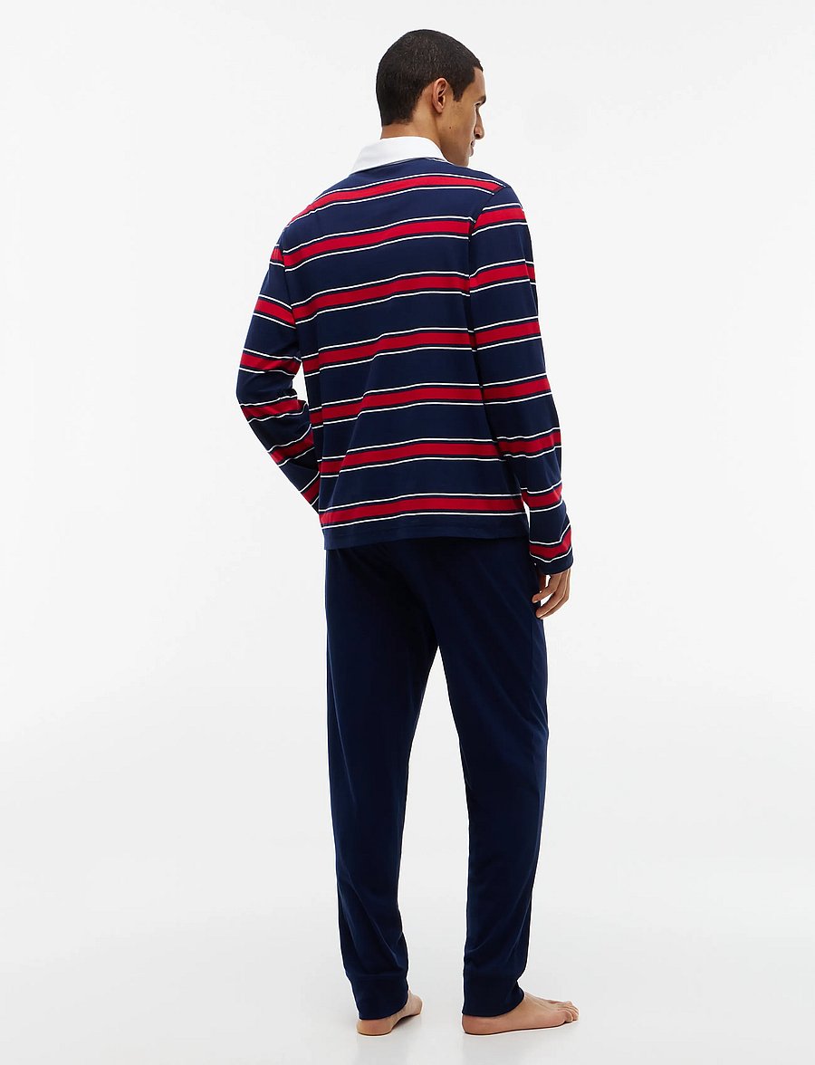 Tommy Hilfiger - LS RUGBY PJ SET - pyjama sets - rwb yd stripe carbon navy - 5