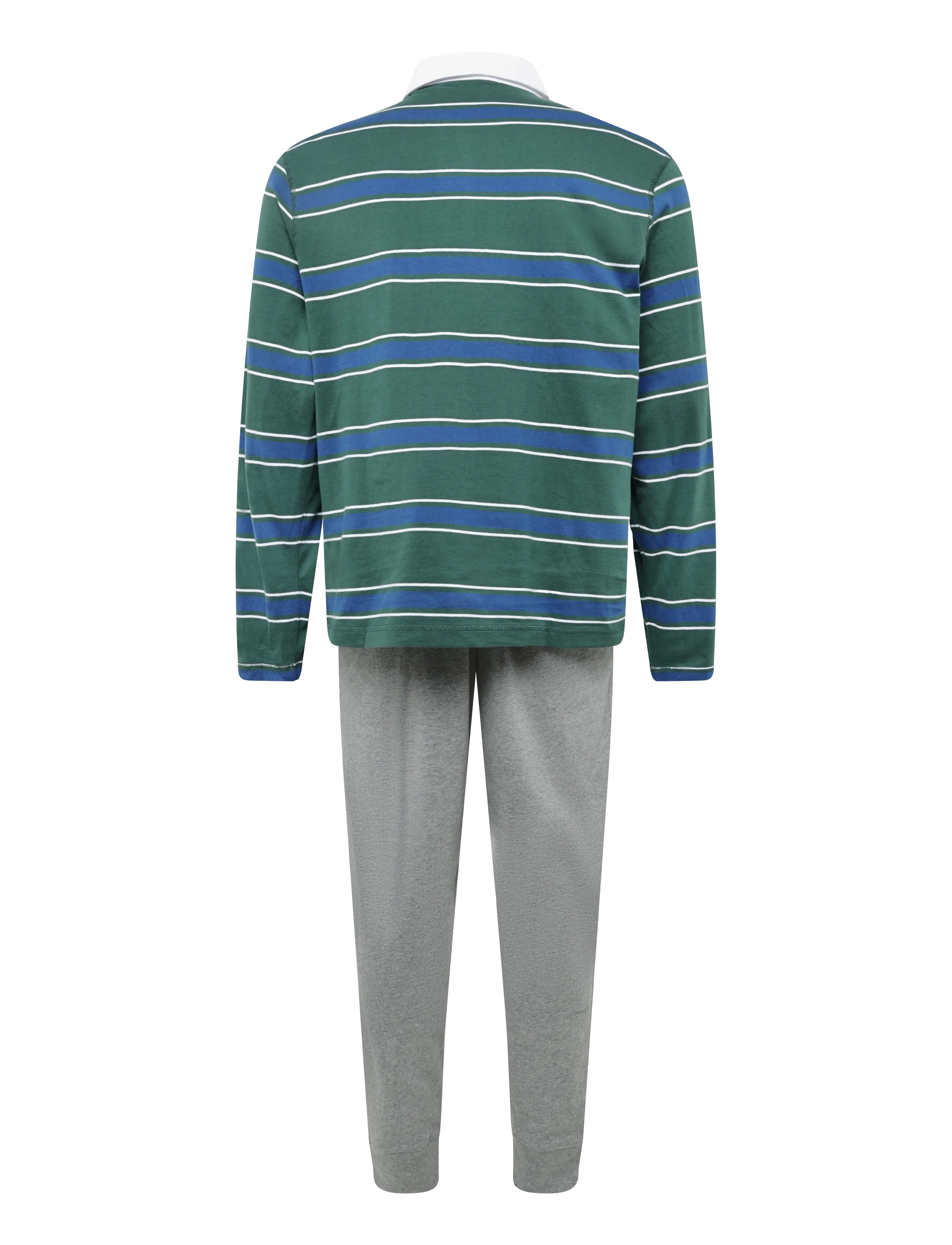Tommy Hilfiger - LS RUGBY PJ SET - pyjama sets - green yd stripe mid grey heather - 2