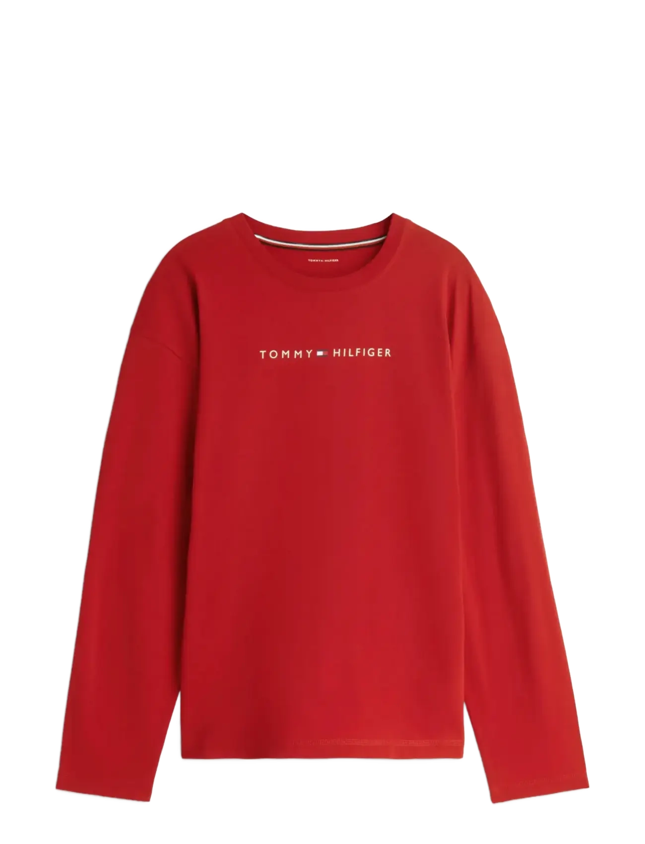 Tommy Hilfiger LS TEE CONT. LOGO - T-Shirts - MEDIUM RED / red