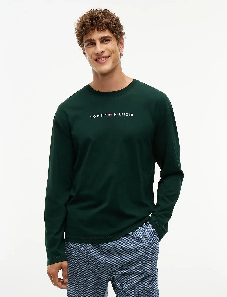 Tommy Hilfiger - LS TEE CONT. LOGO - pikkade varrukatega t-särgid - nocturnal green - 0