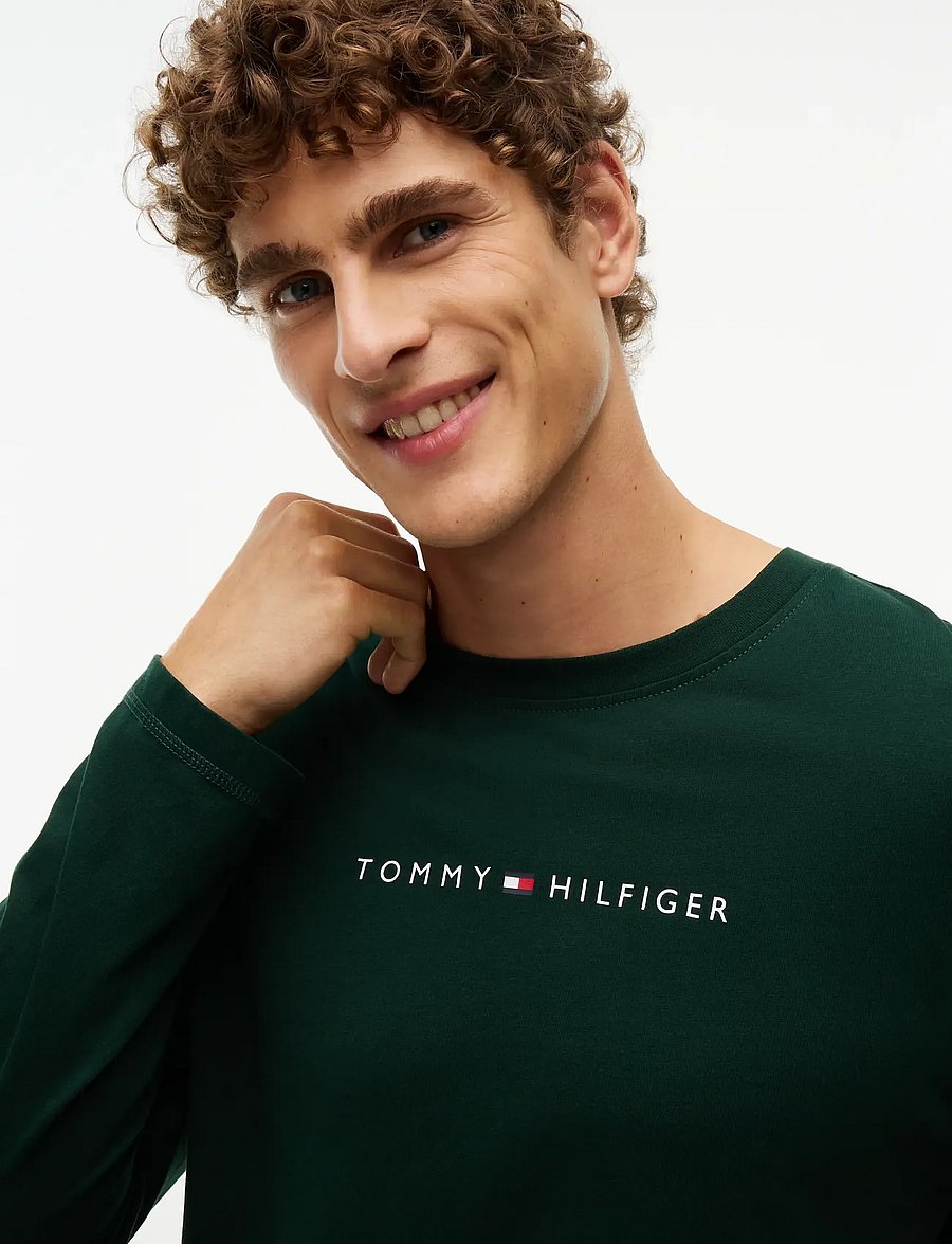 Tommy Hilfiger - LS TEE CONT. LOGO - pikkade varrukatega t-särgid - nocturnal green - 3