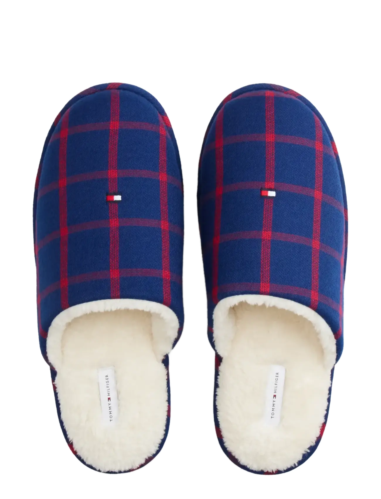 Tommy Hilfiger - LS FLANNEL PJ + SLIPPERS GIFT - rich navy red check - 4