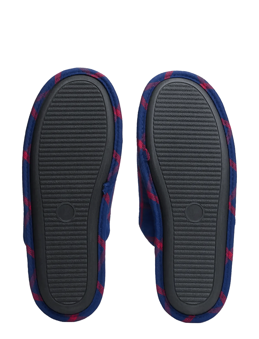 Tommy Hilfiger - LS FLANNEL PJ + SLIPPERS GIFT - slippers - rich navy red check - 5