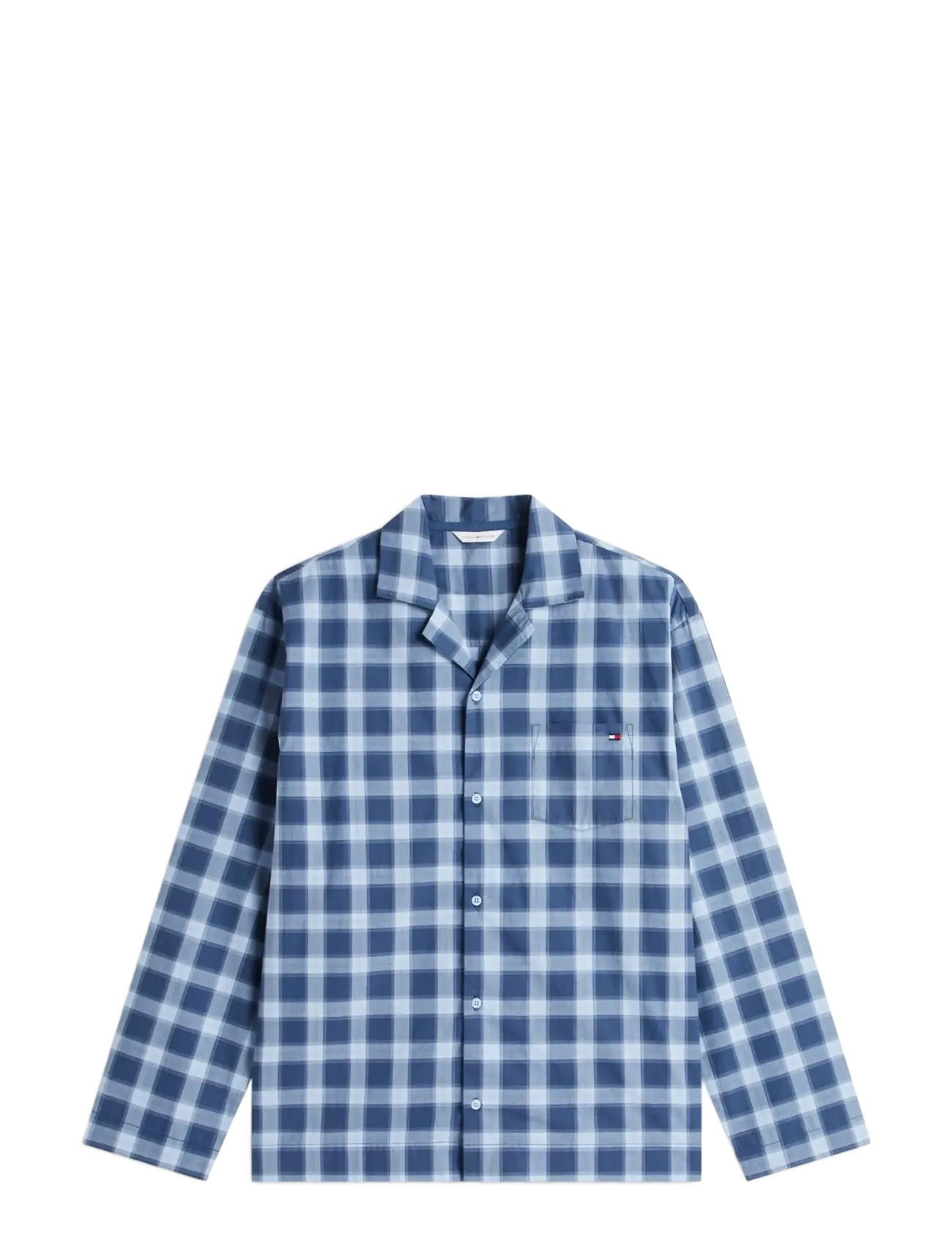 Tommy Hilfiger LS WOVEN PJ SHIRT SET PRINT - Pyjama - CHAMBRAY BLUE SHADOW CHECK / blue